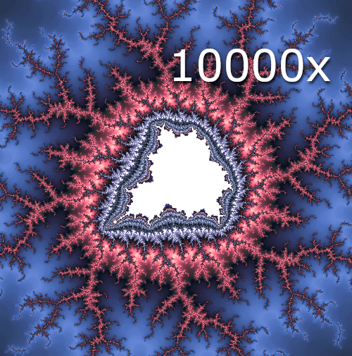 Insieme di Mandelbrot ingrandimento 10'000x