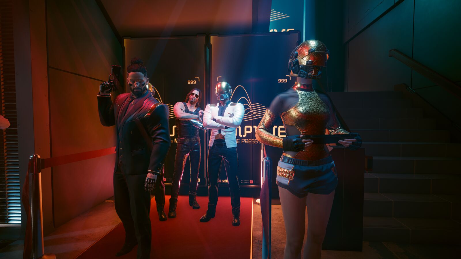 V in posa in una discoteca