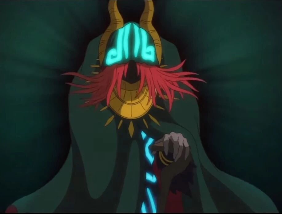 Portrait of the evil sorcerer Shadar cloaked in darkness